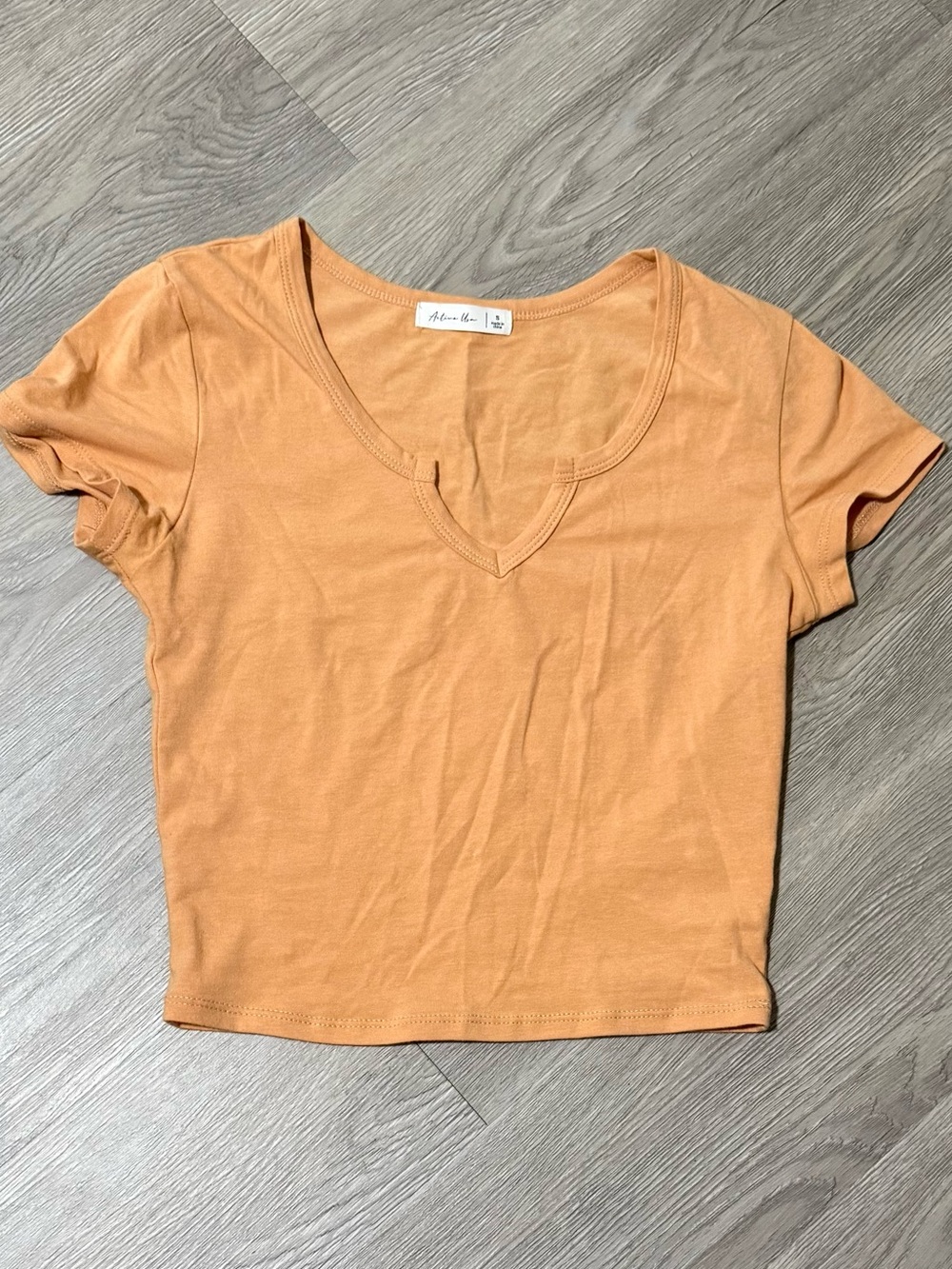 Active USA Rust Orange V-Notch Crop Top